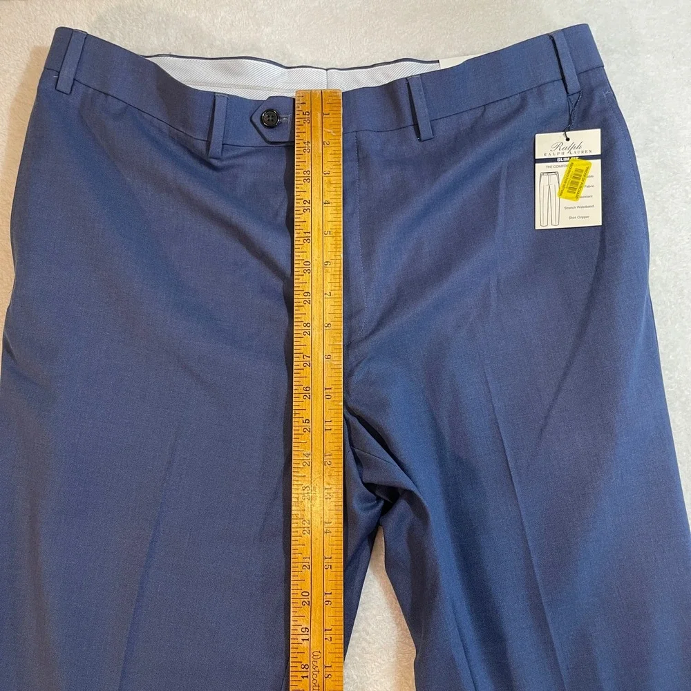 Ralph Lauren Comfort Flex Slim Fit Pants Mens 36x32 Blue Performance Dress Slack